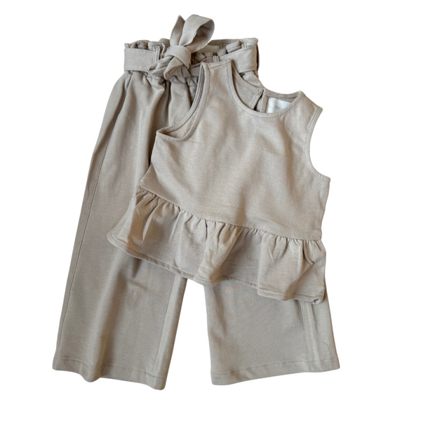 Peplum Summer Set - Light Beige