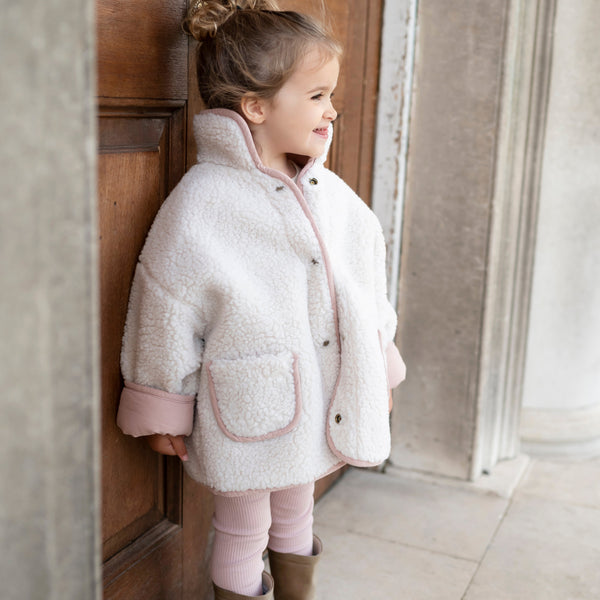 *PRE-ORDER* Reversible Teddy Coat - Dusky Pink