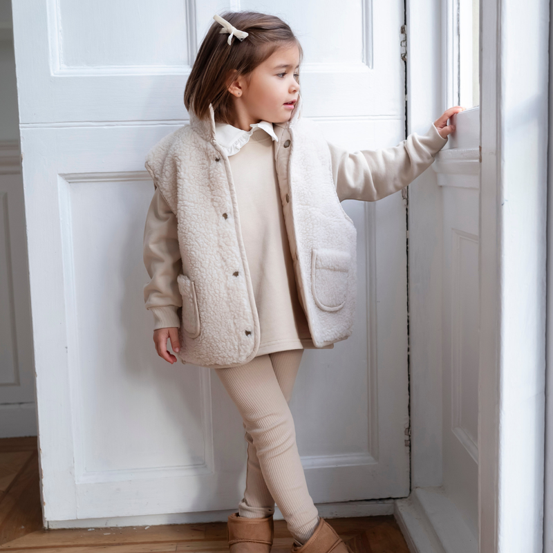 Ribbed Leggings - Light Beige