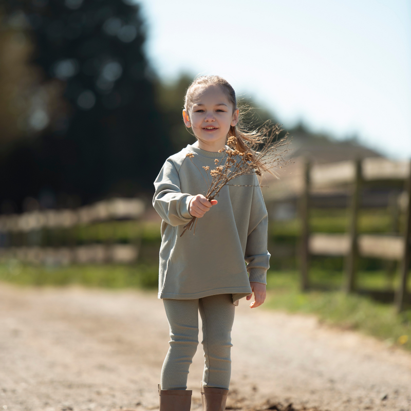 Ribbed Leggings - Olive