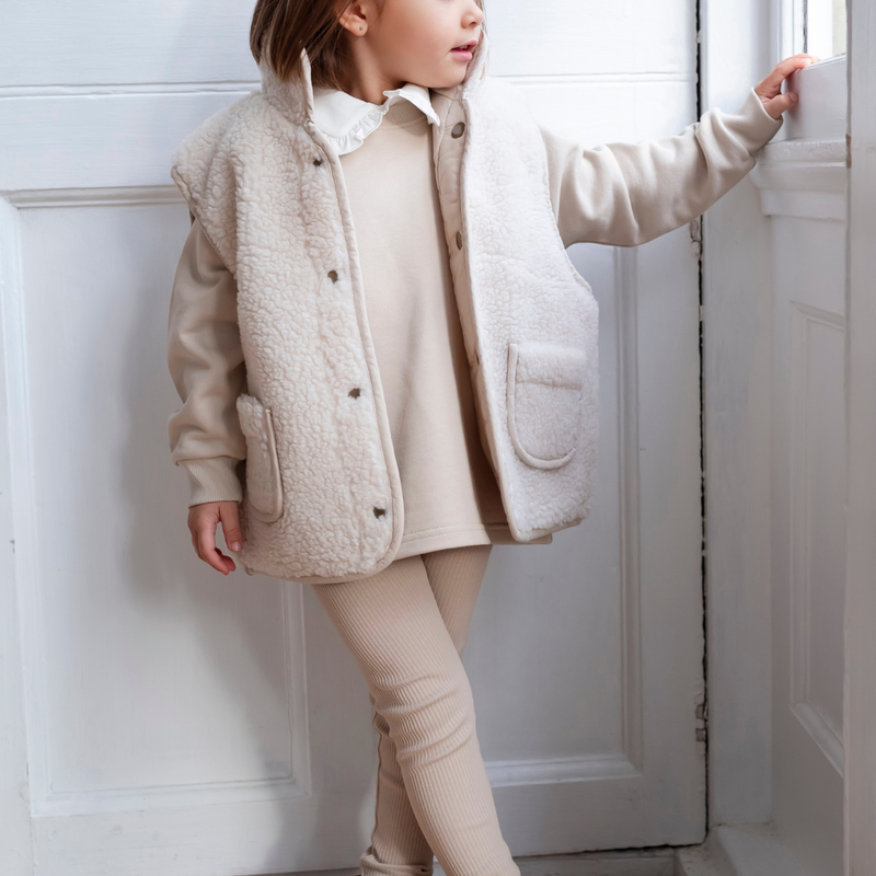 Ribbed Leggings - Light Beige